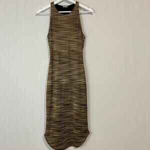 Ecote Women’s Space Dye Bodycon Midi Dress Sleeveless Racerback Brown M EUC